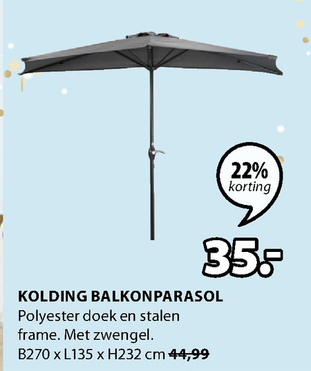 amplitude cafe Begrijpen parasol folder aanbieding bij Jysk - details