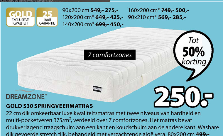 Dreamzone   matras folder aanbieding bij  Jysk - details