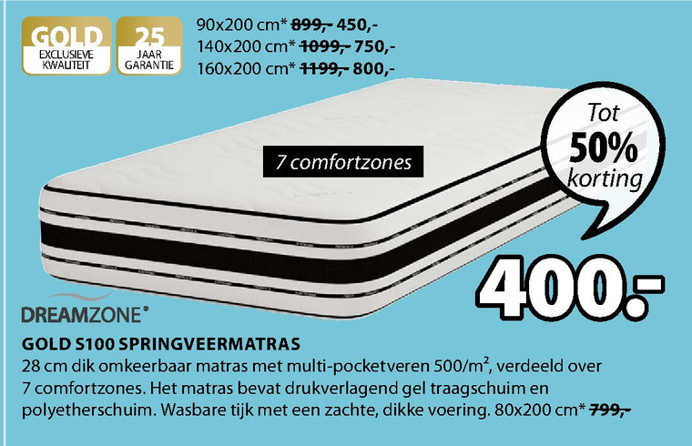 Dreamzone   matras folder aanbieding bij  Jysk - details