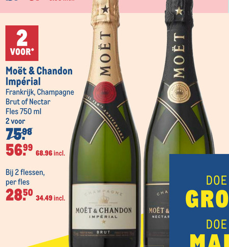 Vergissing Het pad links Moet et Chandon champagne sparkling wijn folder aanbieding bij Makro -  details