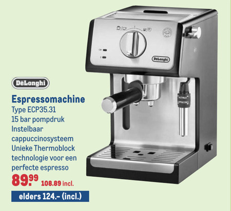 DeLonghi   espressoapparaat folder aanbieding bij  Makro - details