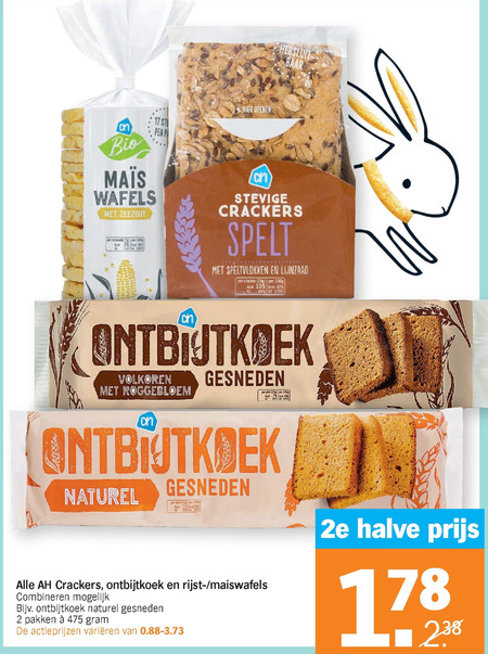 Albert Heijn Huismerk   rijstwafels, crackers folder aanbieding bij  Albert Heijn - details