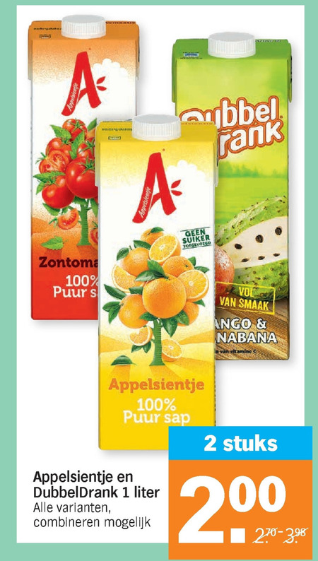 Dubbeldrank   fruitdrank folder aanbieding bij  Albert Heijn - details