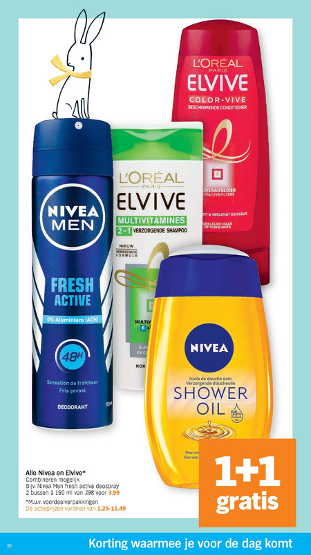 Elvive   deodorant, shampoo folder aanbieding bij  Albert Heijn - details