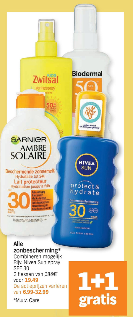 Biodermal   aftersun, zonnebrandolie folder aanbieding bij  Albert Heijn - details