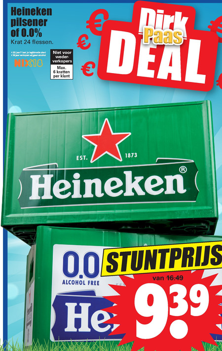 Heineken   krat bier, alcoholvrij bier folder aanbieding bij  Dirk - details