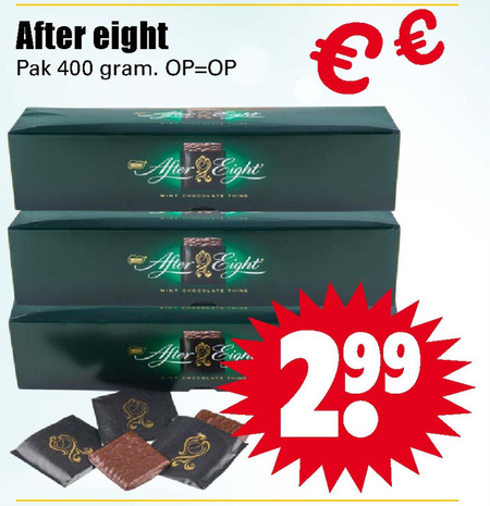 After Eight   chocolade folder aanbieding bij  Dirk - details