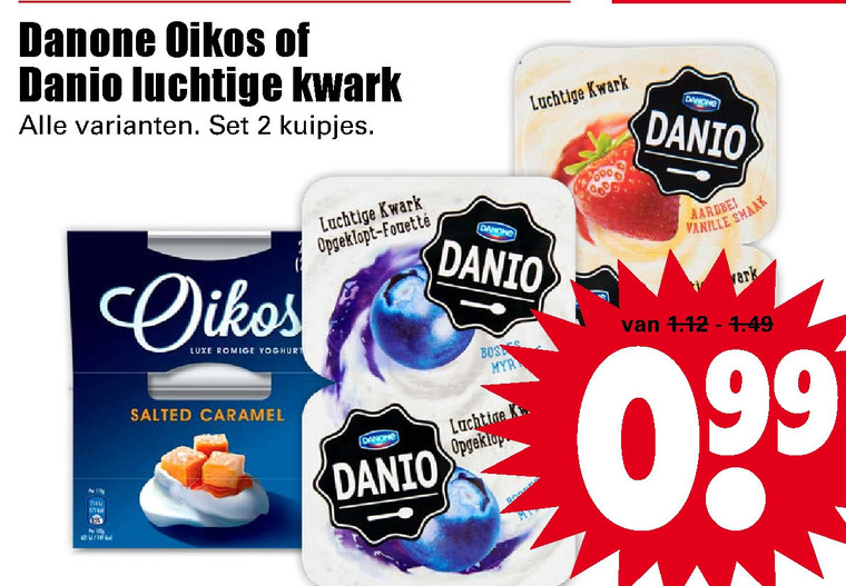 Danone Oikos   kwark, vruchtenyoghurt folder aanbieding bij  Dirk - details