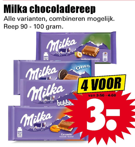 Milka   chocolade folder aanbieding bij  Dirk - details