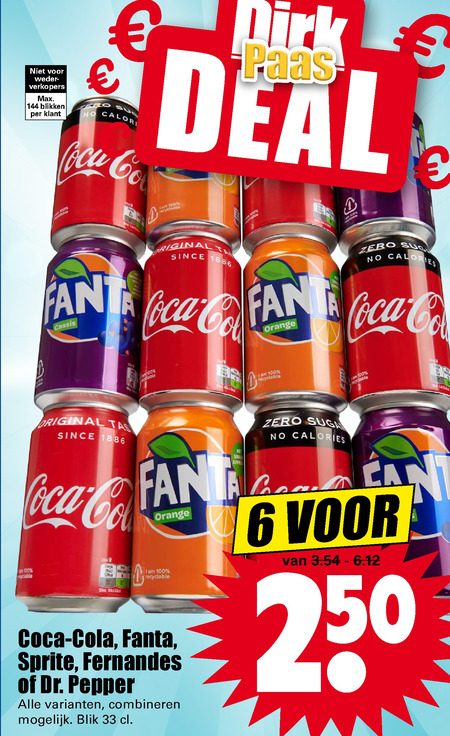 Sprite   cola, frisdrank folder aanbieding bij  Dirk - details