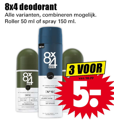 8x4   deodorant folder aanbieding bij  Dirk - details