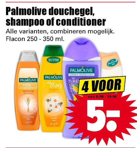 Palmolive   conditioner, douchegel folder aanbieding bij  Dirk - details