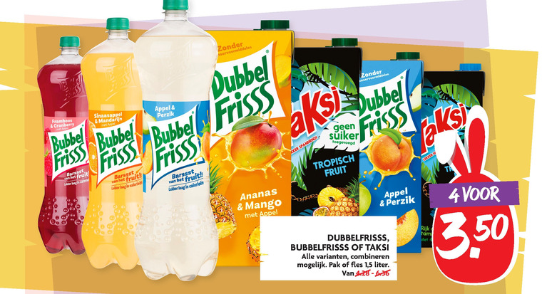 Bubbelfrisss   fruitdrank, frisdrank folder aanbieding bij  Dekamarkt - details