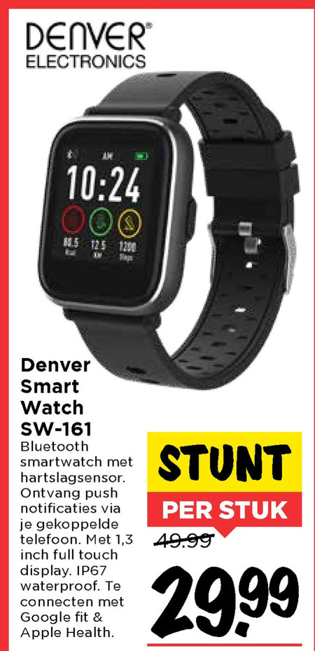 Geweldig geweer Aanpassen Denver smartwatch folder aanbieding bij Vomar - details