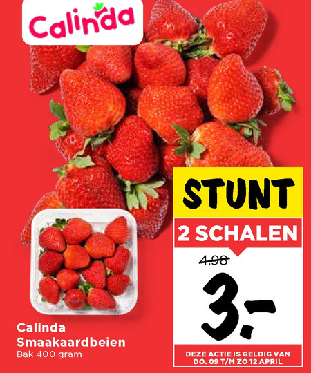 Calinda   aardbeien folder aanbieding bij  Vomar - details