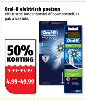 Braun Oral-B   electrische tandenborstel, opzetborstel folder aanbieding bij  Poiesz - details