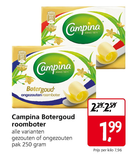 Campina   roomboter folder aanbieding bij  Jan Linders - details