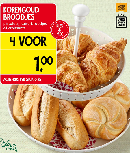 Korengoud   broodjes folder aanbieding bij  Jan Linders - details