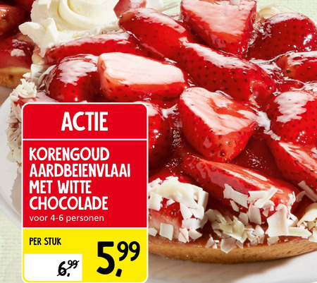 Korengoud   aardbeienvlaai folder aanbieding bij  Jan Linders - details