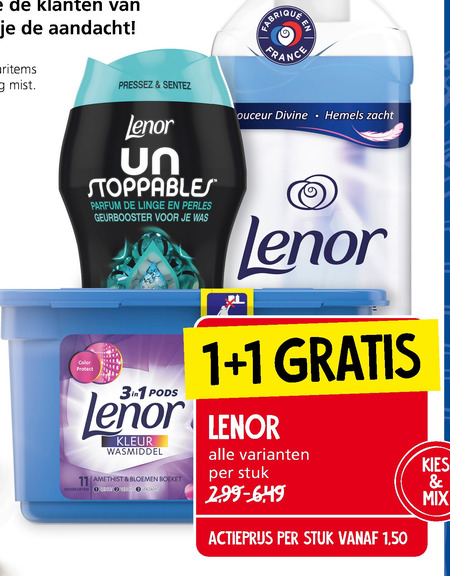 Lenor   wasverzachter, wasmiddel folder aanbieding bij  Jan Linders - details