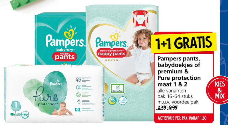 Pampers   luiers, billendoekjes folder aanbieding bij  Jan Linders - details