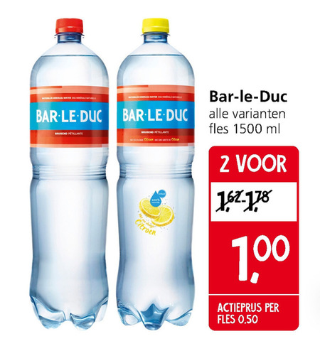 Bar le Duc   mineraalwater, fruitdrank folder aanbieding bij  Jan Linders - details