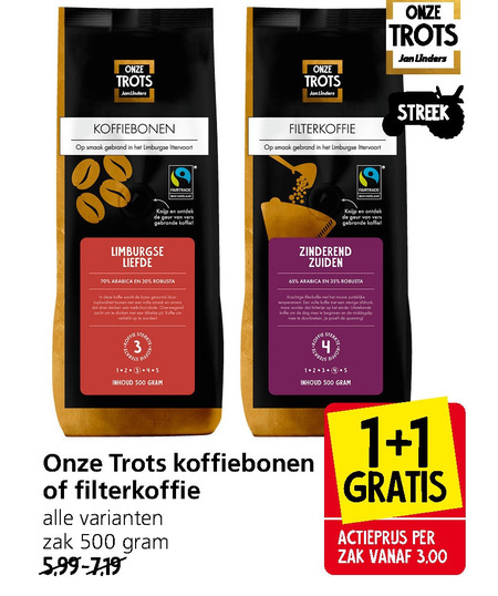 Jan Linders Huismerk   koffiebonen, koffie folder aanbieding bij  Jan Linders - details