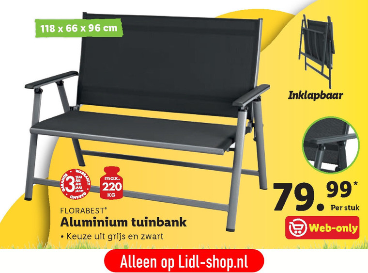 veiling Lach distillatie Florabest tuinbank folder aanbieding bij Lidl - details