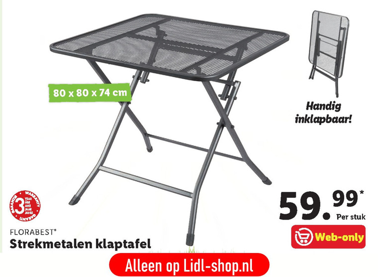 Florabest   klaptafel folder aanbieding bij  Lidl - details