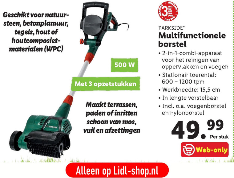 Parkside   onkruidborstel folder aanbieding bij  Lidl - details