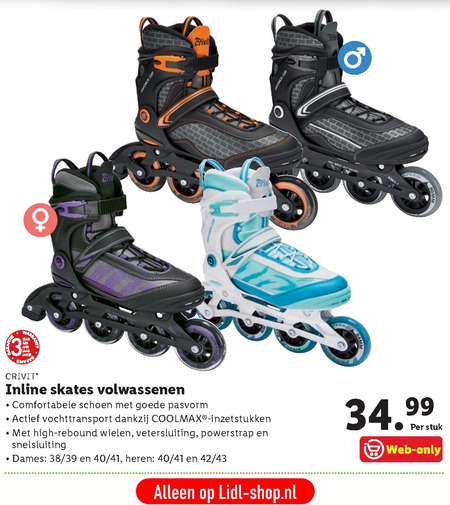 Crivit   inline skate folder aanbieding bij  Lidl - details