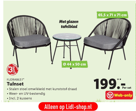 Florabest   bistroset folder aanbieding bij  Lidl - details