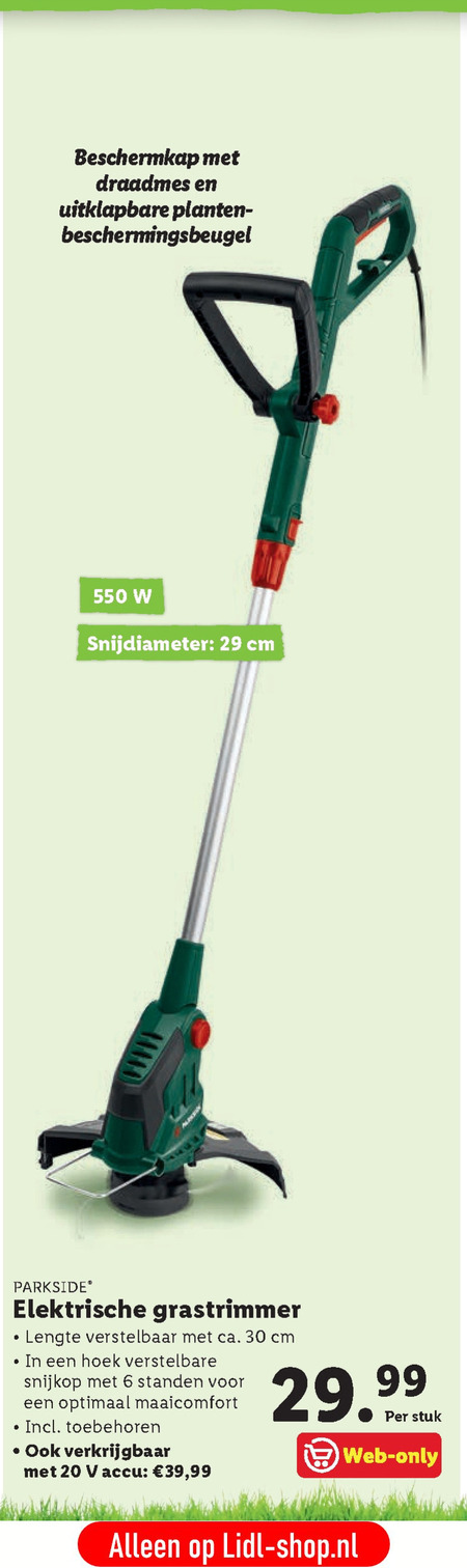 Parkside   strimmer folder aanbieding bij  Lidl - details