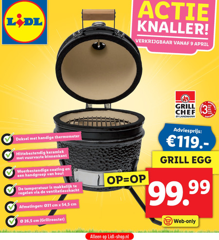 houtskool barbecue folder aanbieding bij Lidl