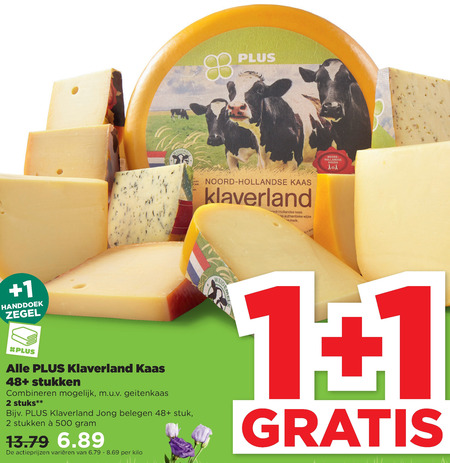 Klaverland   kaasplakken, kaas folder aanbieding bij  Plus - details