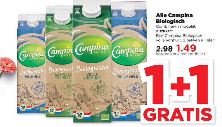 Campina   melk, zuivel folder aanbieding bij  Plus - details