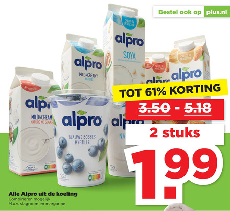 Alpro   soja yoghurt, soja zuivel folder aanbieding bij  Plus - details