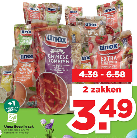 Unox   soep folder aanbieding bij  Plus - details