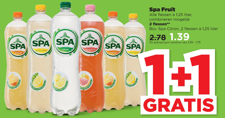 Spa en Fruit   fruitdrank folder aanbieding bij  Plus - details