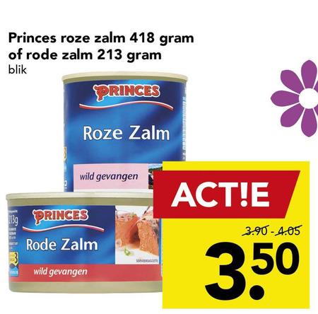 Princes   zalm in blik folder aanbieding bij  Deen - details