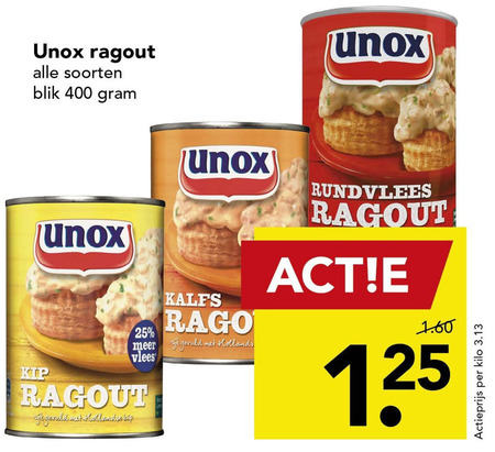 Unox   ragout folder aanbieding bij  Deen - details