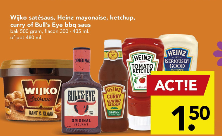 Heinz   tomatenketchup, satesaus folder aanbieding bij  Deen - details