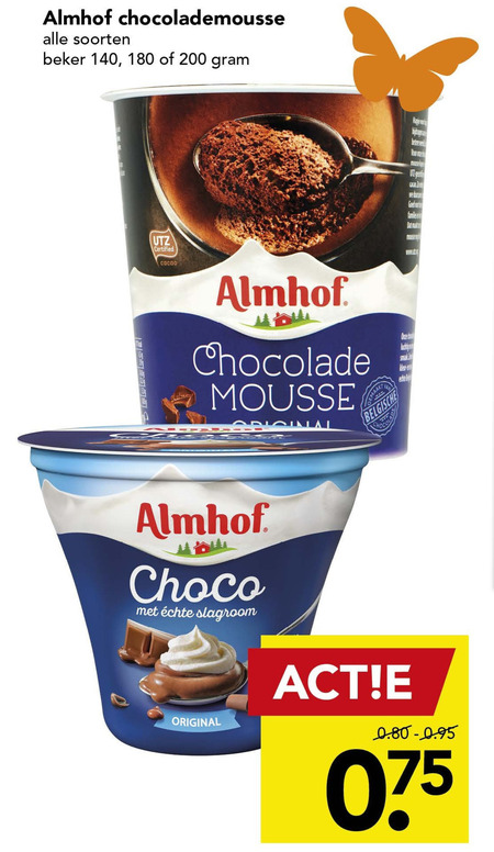 Almhof   chocolademousse folder aanbieding bij  Deen - details