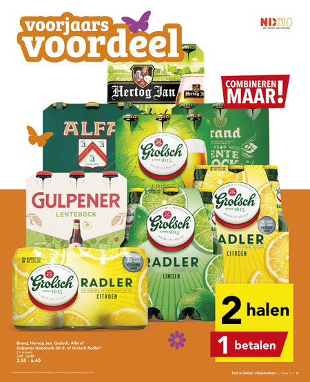 Grolsch   lentebokbier, radler bier folder aanbieding bij  Deen - details