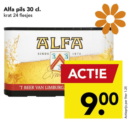 Alfa   krat bier folder aanbieding bij  Deen - details