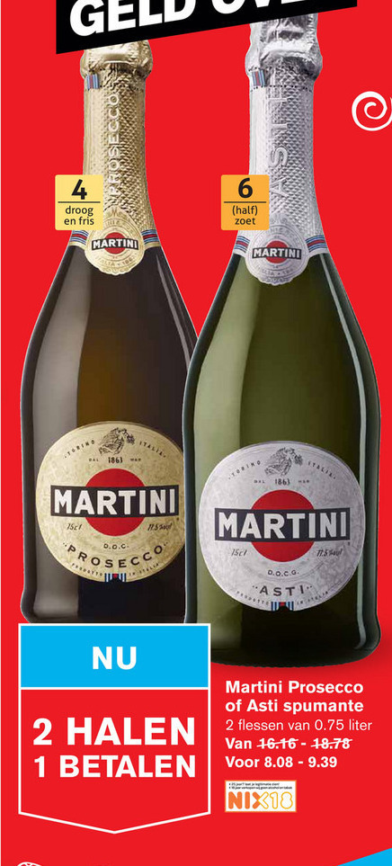 Martini   prosecco folder aanbieding bij  Hoogvliet - details