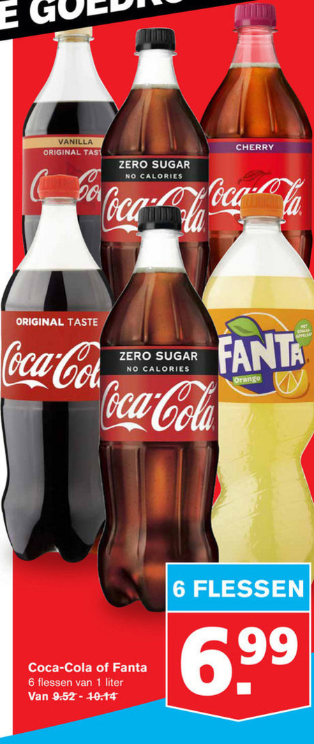 Fanta   cola, frisdrank folder aanbieding bij  Hoogvliet - details