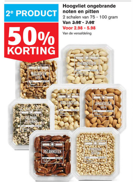 Hoogvliet Huismerk   noten, amandelen folder aanbieding bij  Hoogvliet - details