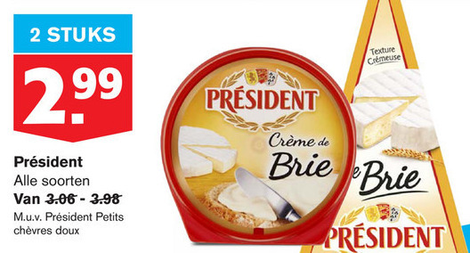 President   brie, camembert folder aanbieding bij  Hoogvliet - details