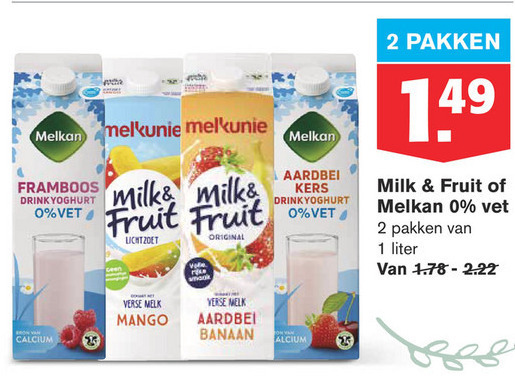 Melkan   drinkyoghurt folder aanbieding bij  Hoogvliet - details